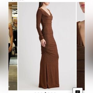 NWT Black Halo Rafaela Long Sleeve Glitter Knit Gown. 4